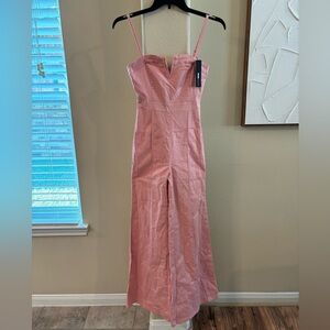 Fashion Nova Pink Denim Jumpsuit